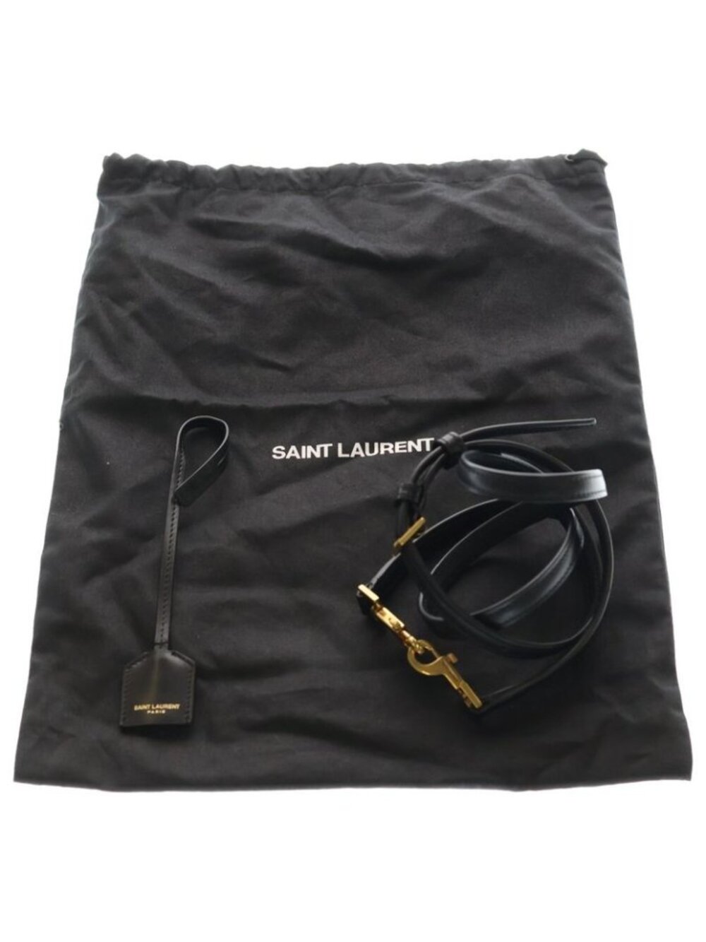 Saint Laurent Yves Mini Toy 2-Way Tote Shoulder Bag Black Leather Gold - Picture 6 of 6